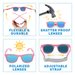 Jan & Jul Sunglasses- Peachy Pink with Aurora Lens