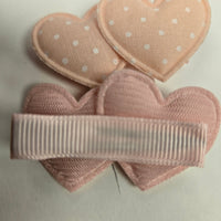 BTB - Fabric Heart Bow Clips