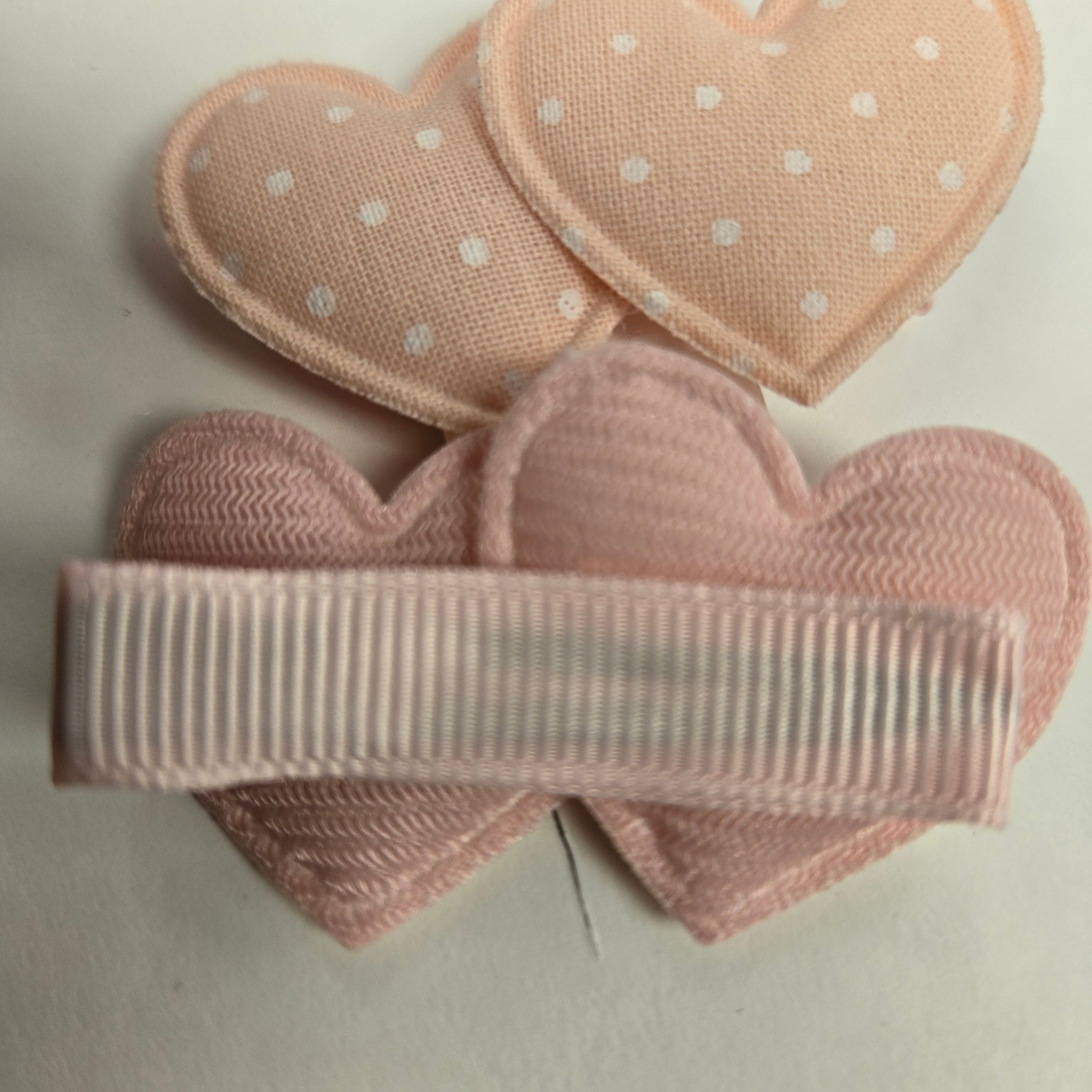 BTB - Fabric Heart Bow Clips