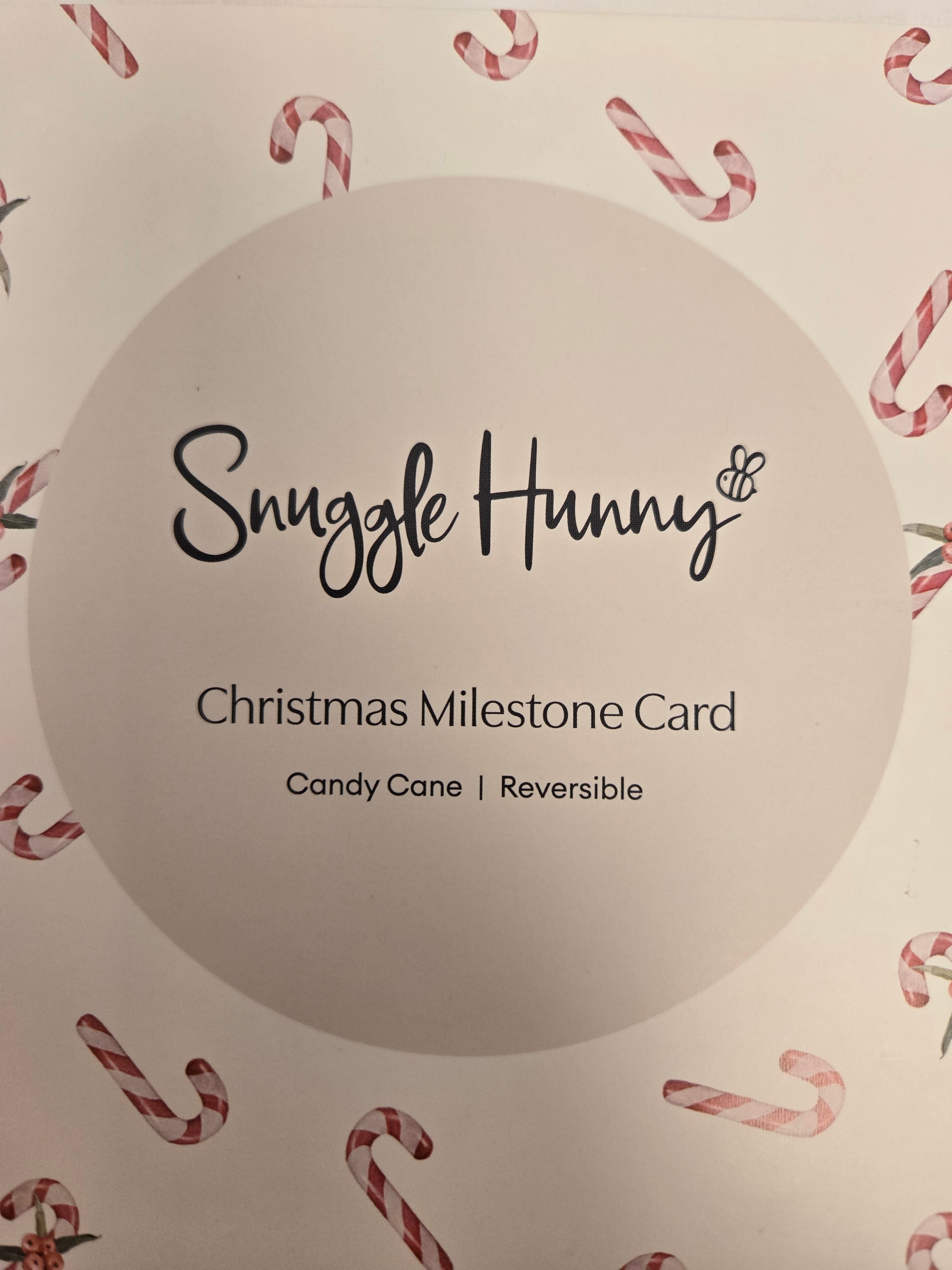 Snuggle Hunny - Christmas Candy Cane Reversible Milestone Card