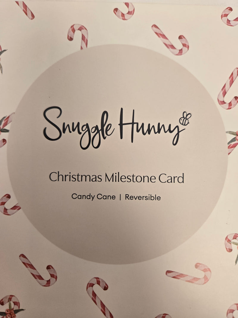 Snuggle Hunny - Christmas Candy Cane Reversible Milestone Card