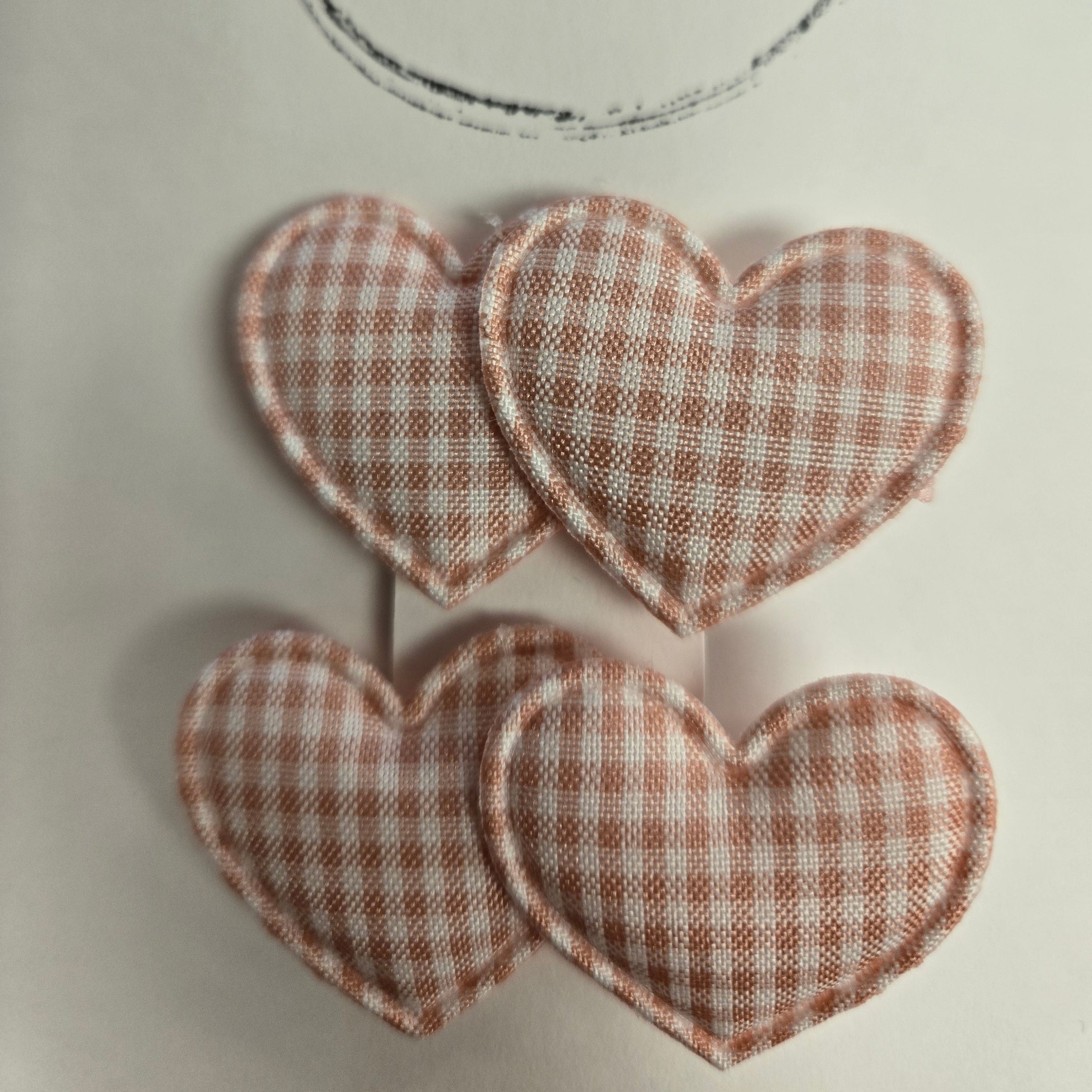 BTB - Fabric Heart Bow Clips