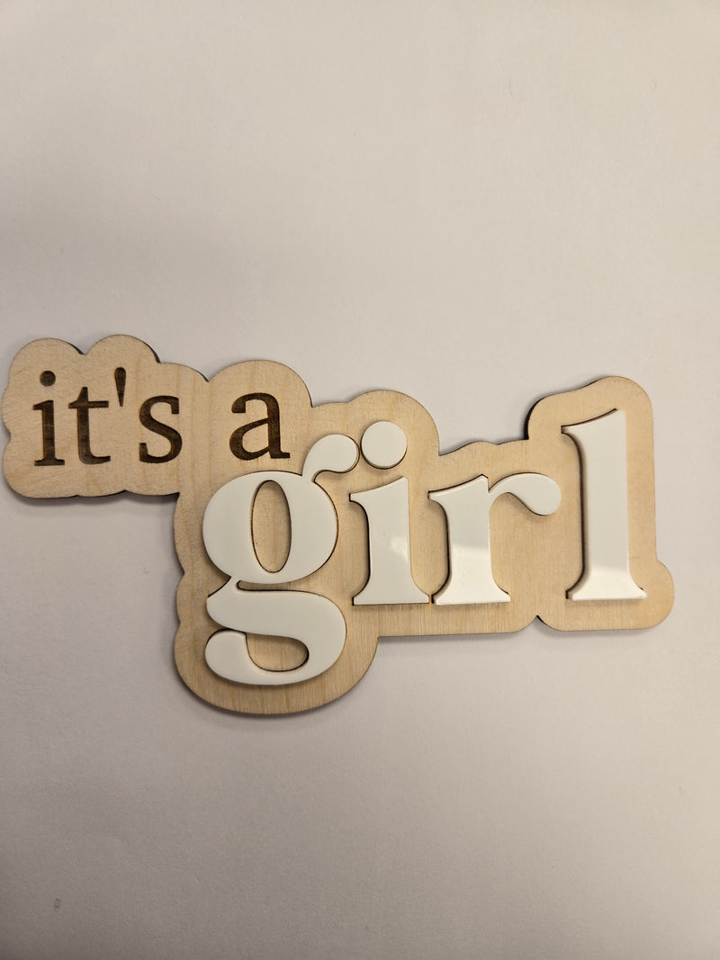 Wild Wheat & Rose - Wooden with Acrylic Announcements