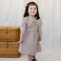 Mebie Baby - Gingham Peter Pan Collar Dress