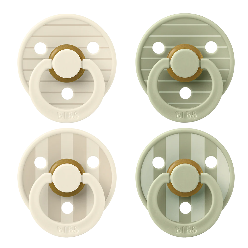 BIBS -  Pacifier  Size 2- Pin Colour Collection  Latex 4 PK