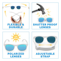 Jan & Jul Sunglasses- White with Aurora Lens