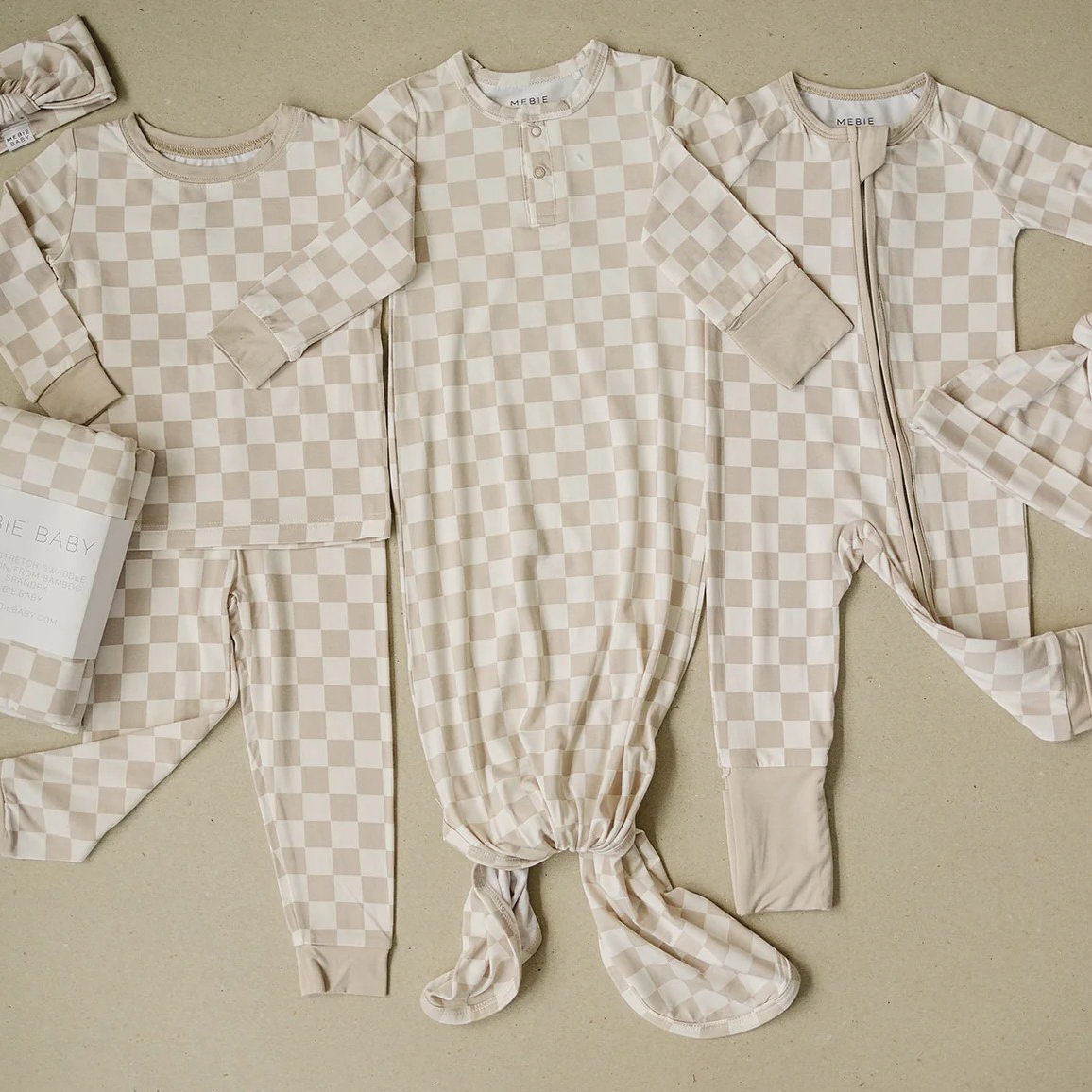 Mebie Baby - Bamboo Zipper pajamas Checkered