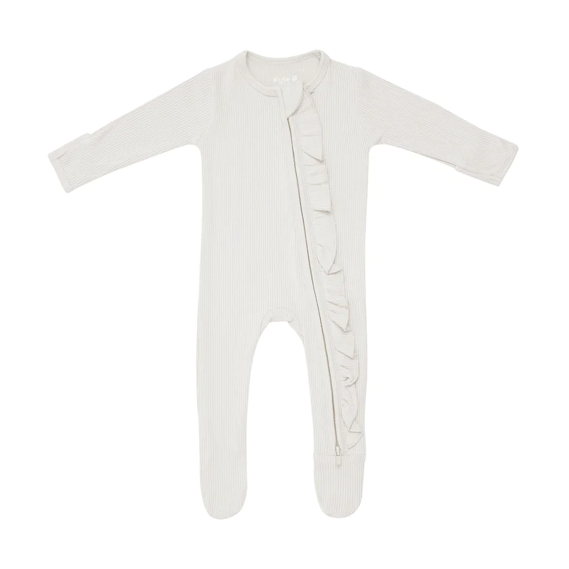 New RUFFLED Ribbed Kyte Baby Zippered FOOTIE