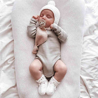 Snuggle Hunny - Ivory Merino Wool Bonnet & Booties