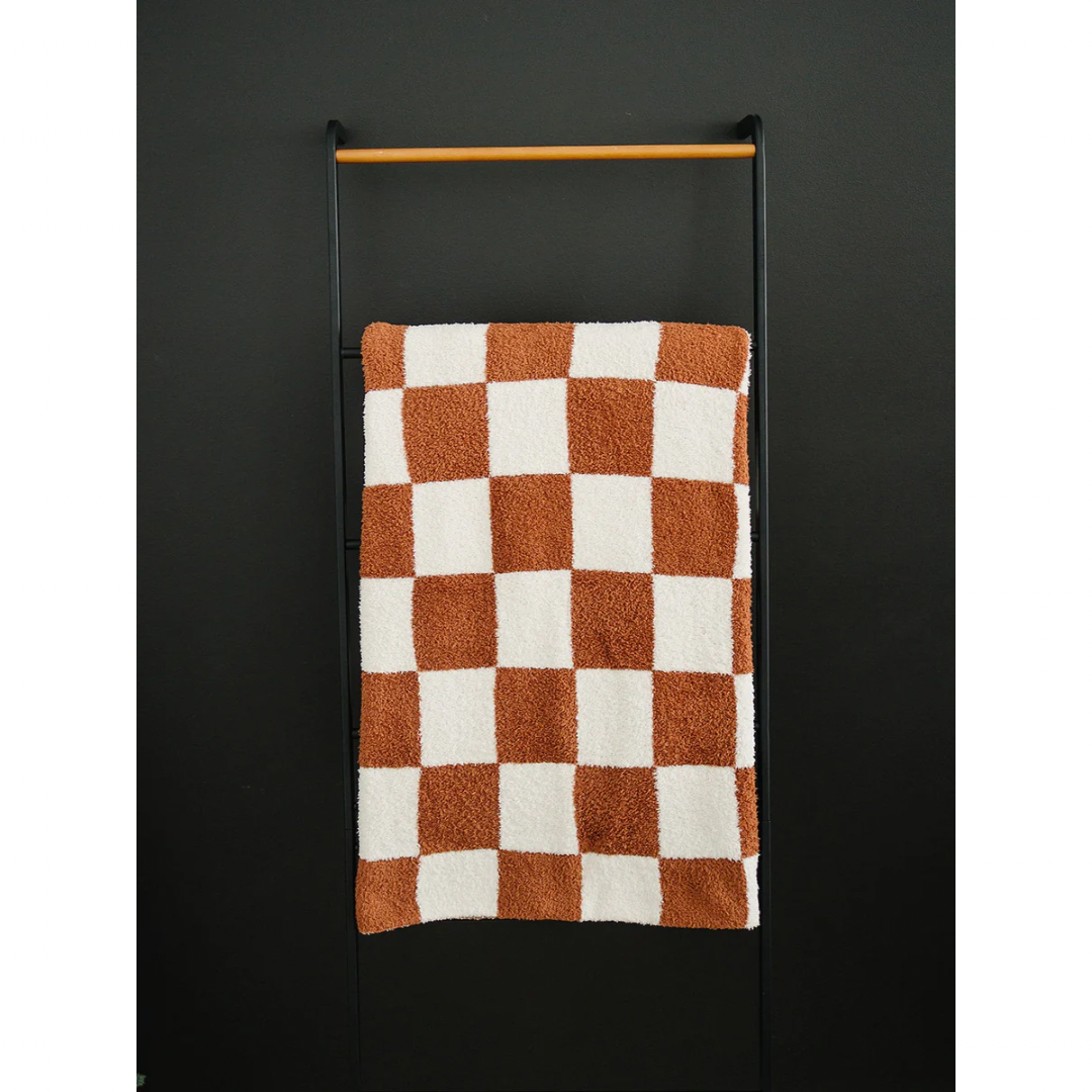 mebie baby rust checkered plush blanket baby bump brandon manitoba