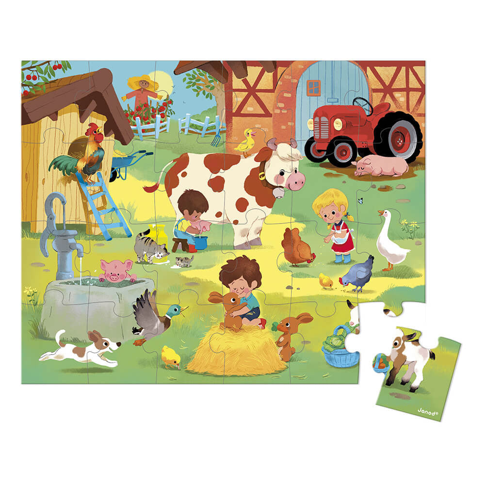 Janod Puzzle - A Day At The Farm - 24 Pieces